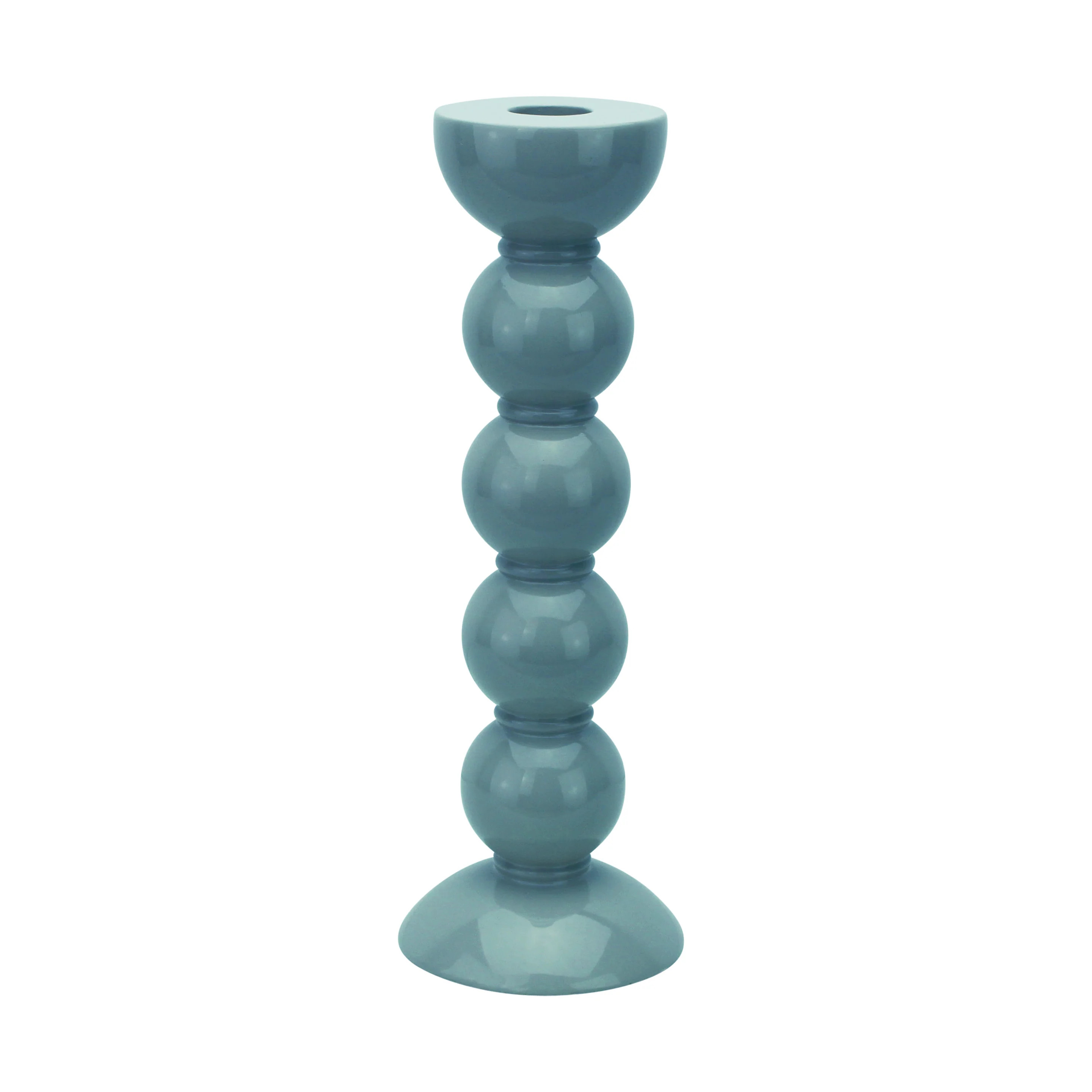 Tall Chambray Blue Bobbin Candlestick - 24cm | Addison Ross US