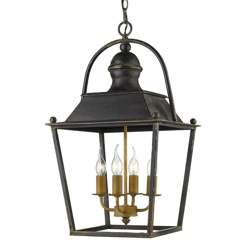 Christoff 4 Light Pendant in Antique Black Iron - Walmart.com | Walmart (US)