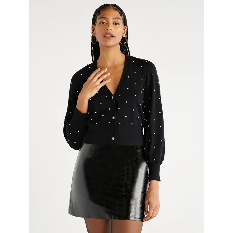 Scoop Women’s Long Sleeve Party Cardigan, Sizes XS-XXL | Walmart (US)