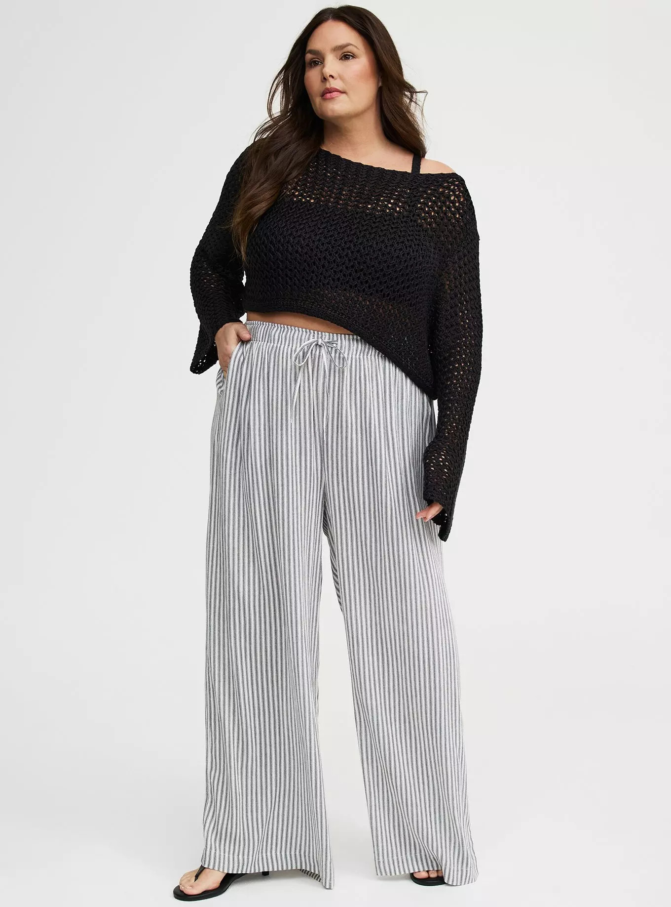 Pull-On High-Rise Gauze Wide-Leg Pant | Torrid (US & Canada)