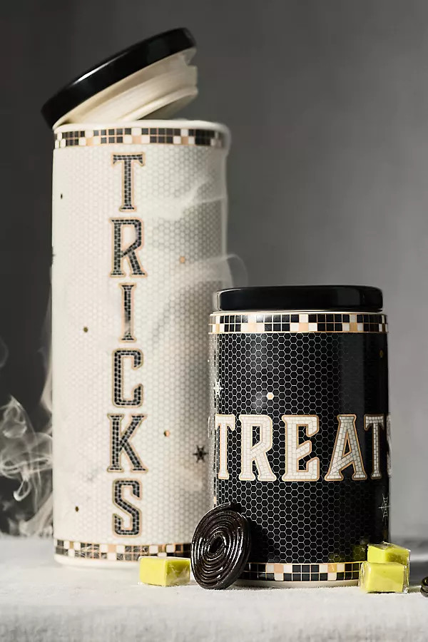 The Bistro Tile Stoneware Canister: Halloween Edition | Anthropologie (US)