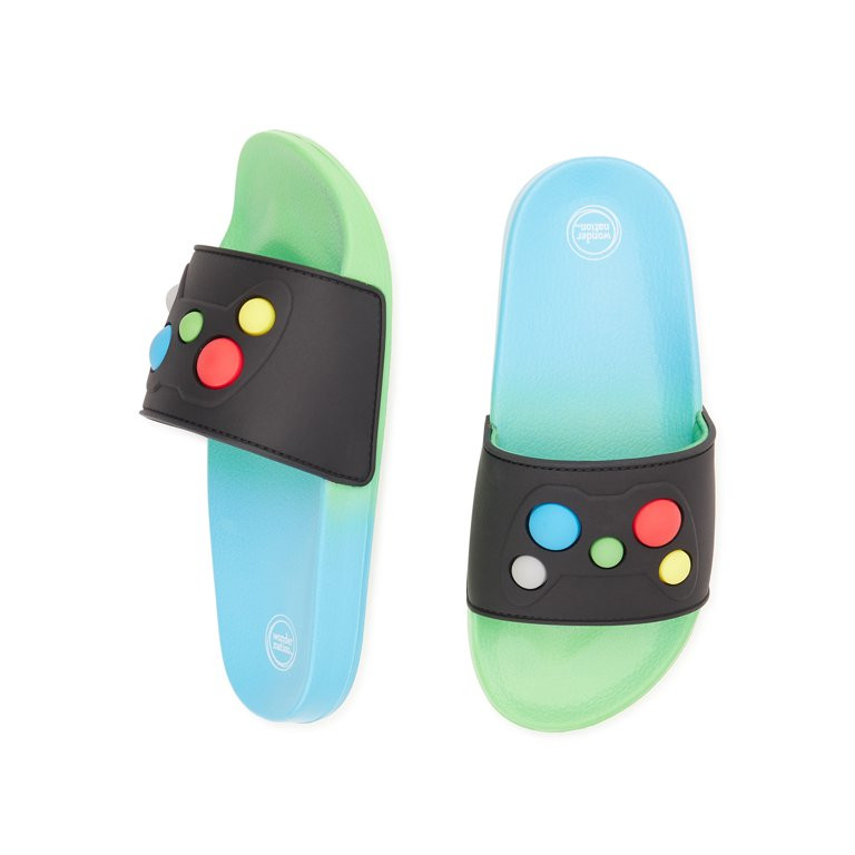Wonder Nation Boys Game Slide Sandals, Sizes 13/1- 6 | Walmart (US)