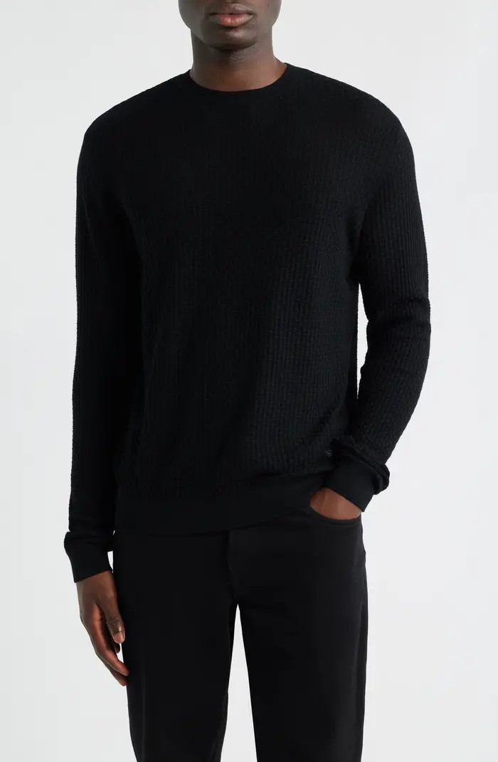 Textured Virgin Wool Crewneck Sweater | Nordstrom