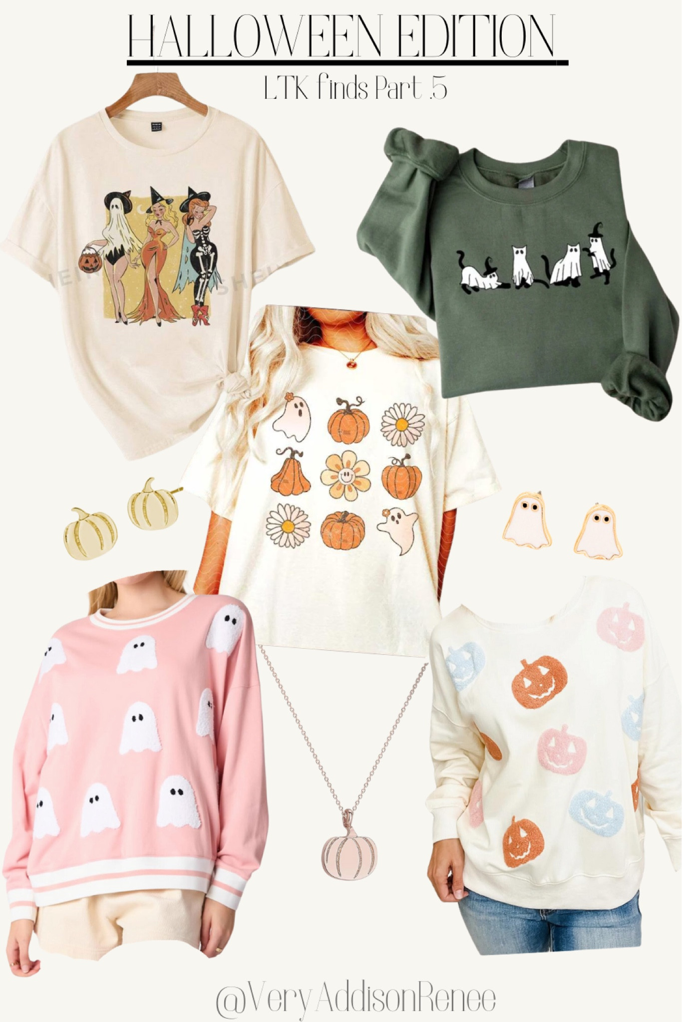 Cute Halloween shirts and sweaters for you, your teen or as a gift! I love the pumpkin shirts and ghost shirts so much and the cat ghosts are adorable! I also found a cute shirt with witches! 

Follow for more! 🐈‍⬛










Pumpkin jewelry, Halloween necklace, Halloween jewelry, fall jewelry, pumpkin sweater, ghost sweater, ltk finds, Halloween outfits, Halloween clothes, teen Halloween, teen Halloween outfit, Halloween ltk, cute shirts, fall shirts, tween clothes 

#LTKHalloween #LTKHoliday #LTKGiftGuide