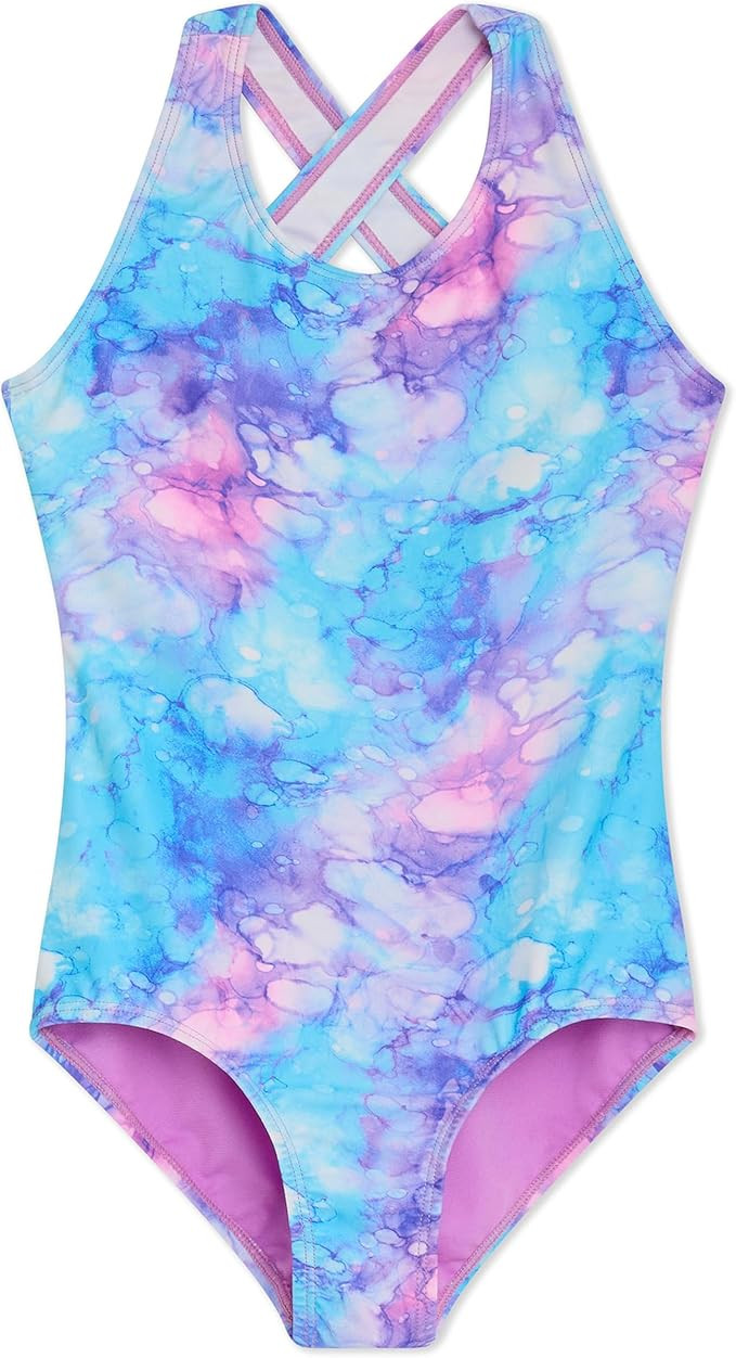Lands' End Girls' UPF 50+ Stretch Crisscross Back One Piece Swimsuit | Amazon (US)