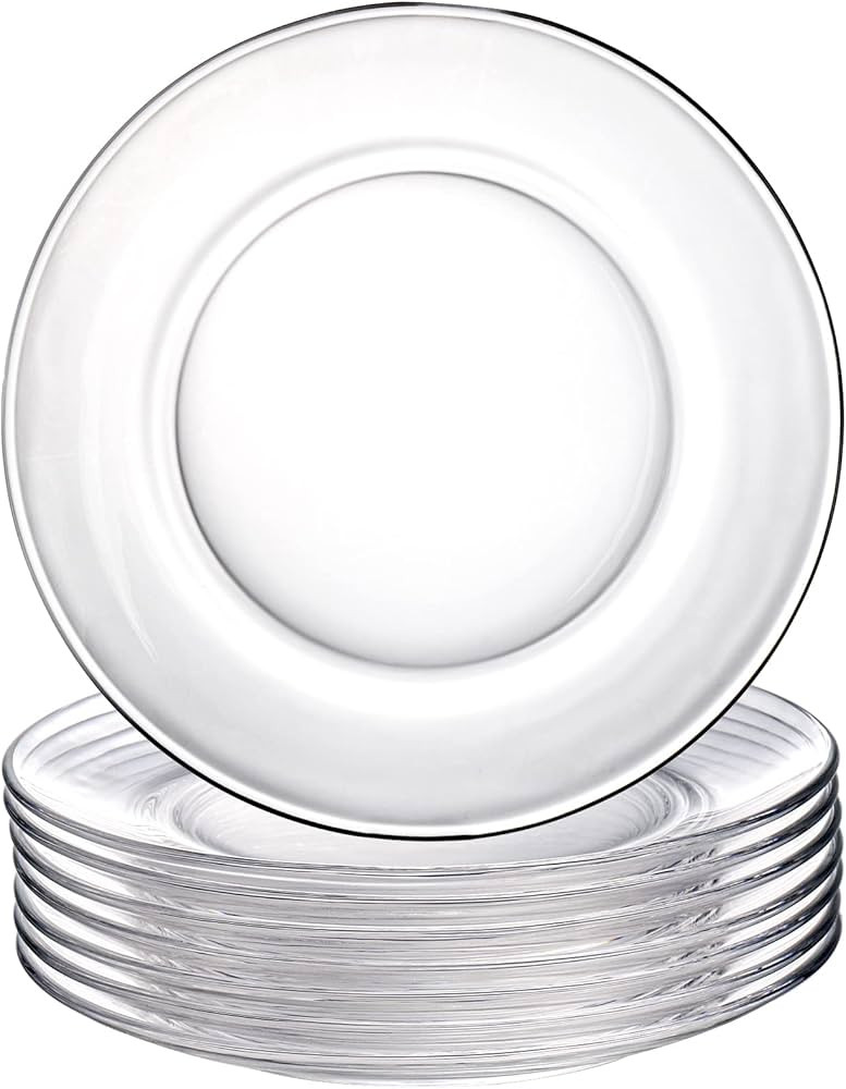 WUWEOT 8 Pack Glass Dessert Plate, 7.5" Clear Salad Plates Appetizer Plate, Snack Fruit Plate Din... | Amazon (US)
