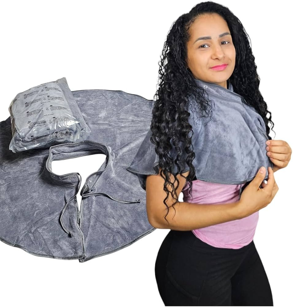 MICROFIBER SHOULDER TOWEL/CAPE HAIR BLEACH-PROOF (Grey) | Amazon (US)