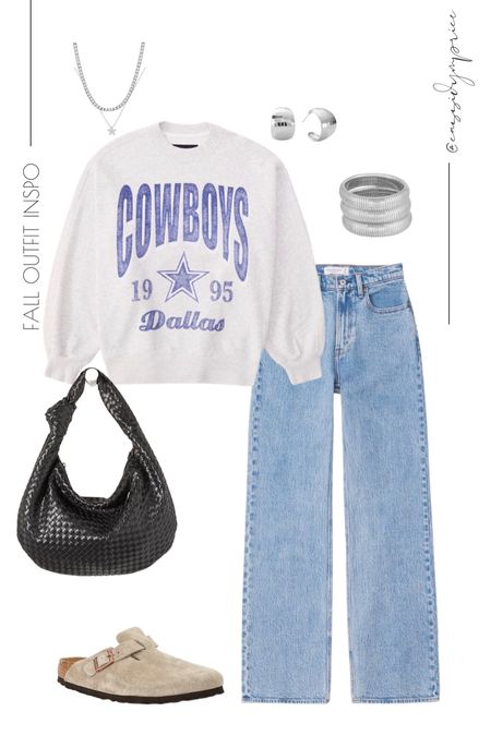 fall outfit inspo. fall outfits. casual style. slick back bun. fall fashion. neutral aesthetic. neutral style. sweatshirt outfit. Abercrombie jeans  

#LTKunder50 #LTKsalealert #LTKstyletip
