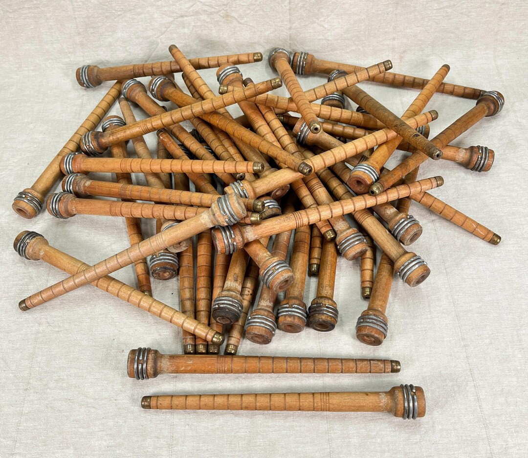 Wooden Bobbins, Set of 3 Antique Industrial Thread Spools/spindles From Old Textile Factory. Soli... | Etsy (US)