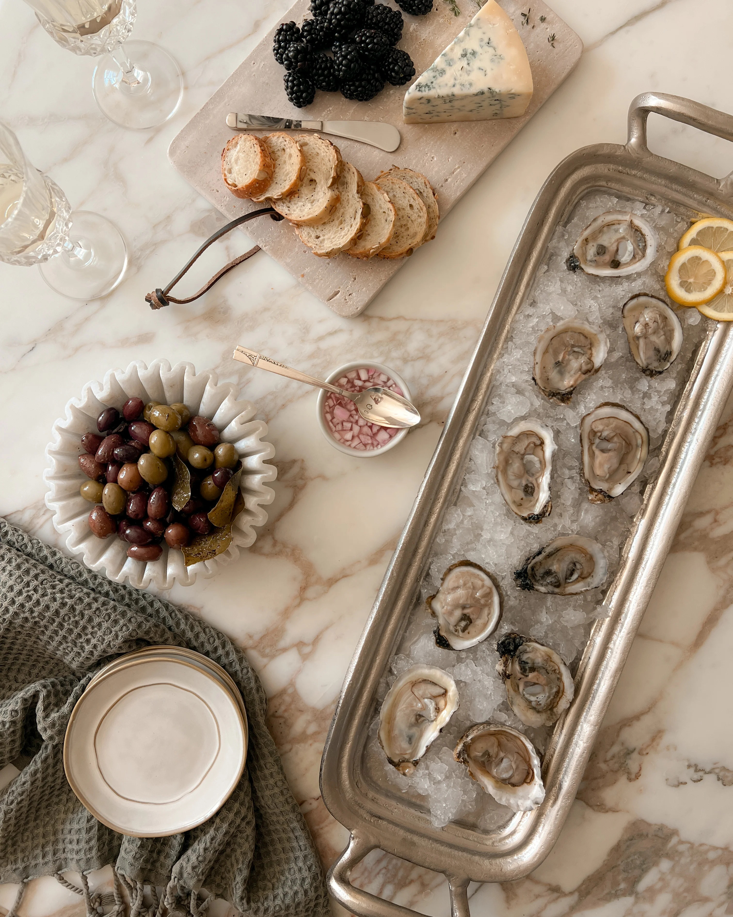 Silver Hotel Tray - Long | The Vintage Rug Shop