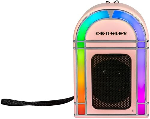 Crosley CR3046A-PI Mini Jukebox Portable Bluetooth Speaker with LED Lights and Microphone, Pink | Amazon (US)