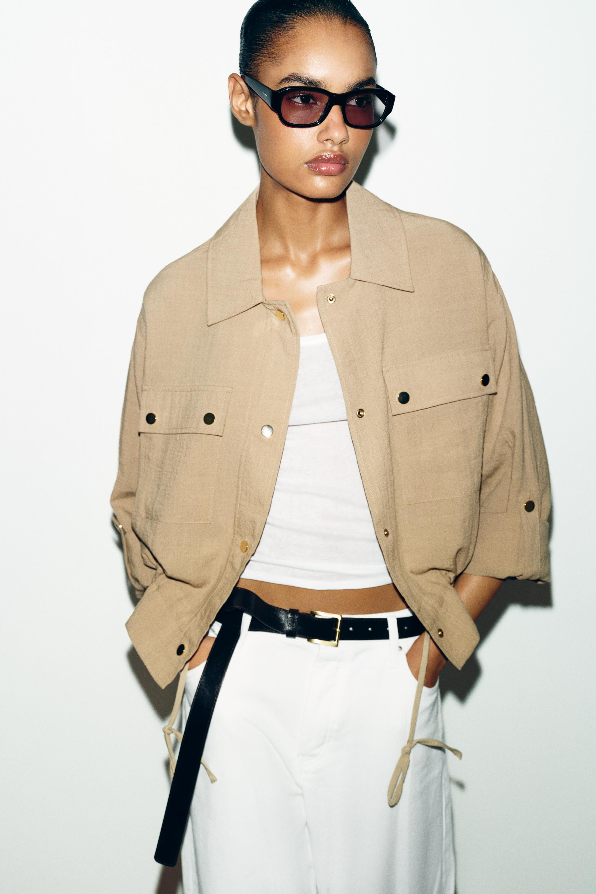 CROPPED ROLLED SLEEVE JACKET | Zara US