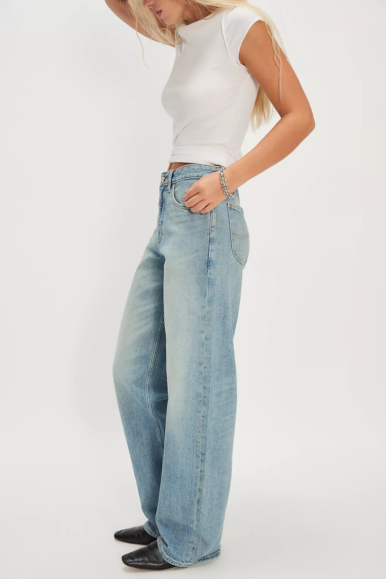 Lee Rider Loose Straight Jeans | Free People (Global - UK&FR Excluded)