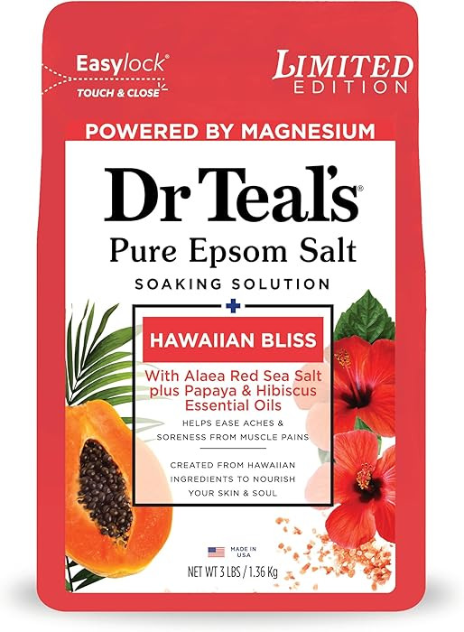 Dr Teal's Epsom Salt Magnesium Soak, Limited Edition Hawaiian Bliss, 3lbs | Amazon (US)