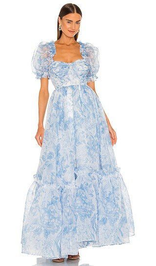 The Ritz Dress in Baby Blue Toile | Revolve Clothing (Global)