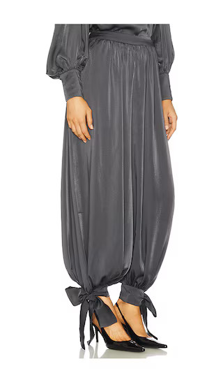 Alira Satin Balloon Pant in Charcoal | Revolve Clothing (Global)