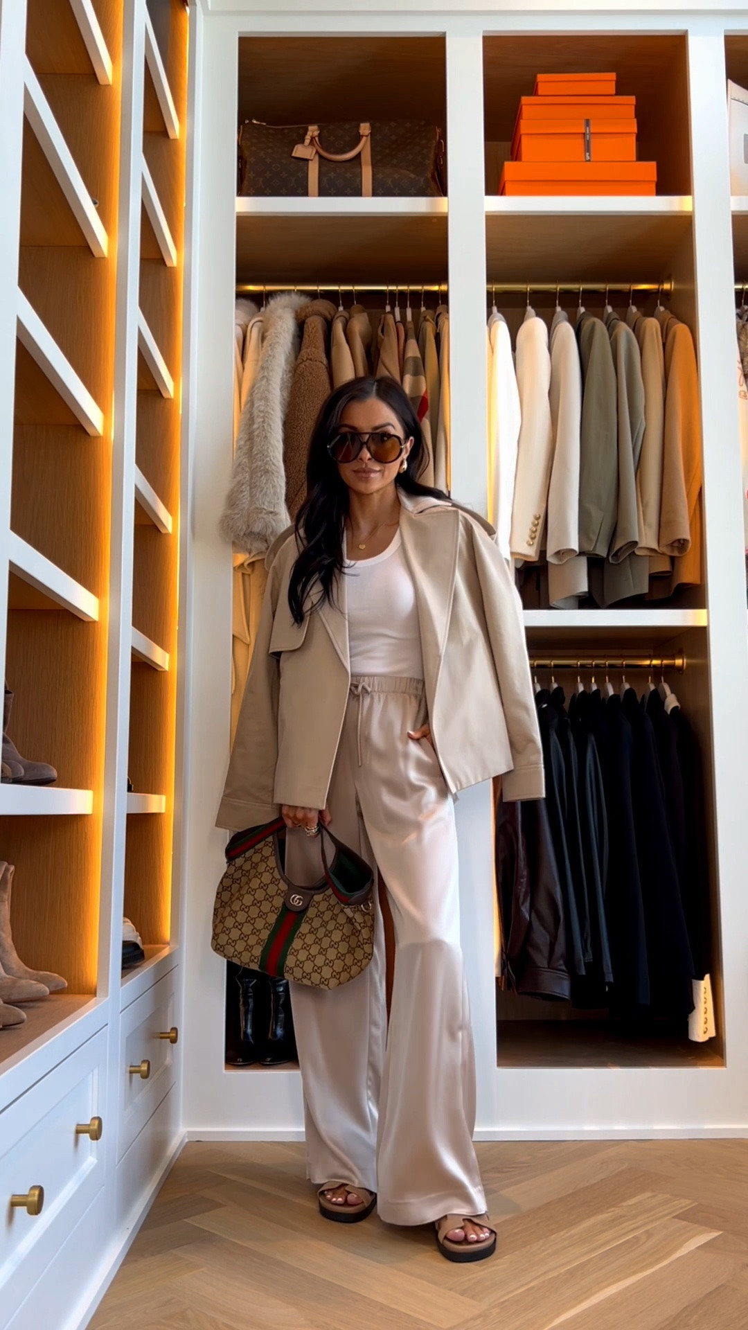 Fall transitional outfit
Aritzia satin pants
Aritzia tank top
Cropped trench linking similar 
School drop off outfit

#LTKSeasonal #LTKOver40 #LTKmomlife