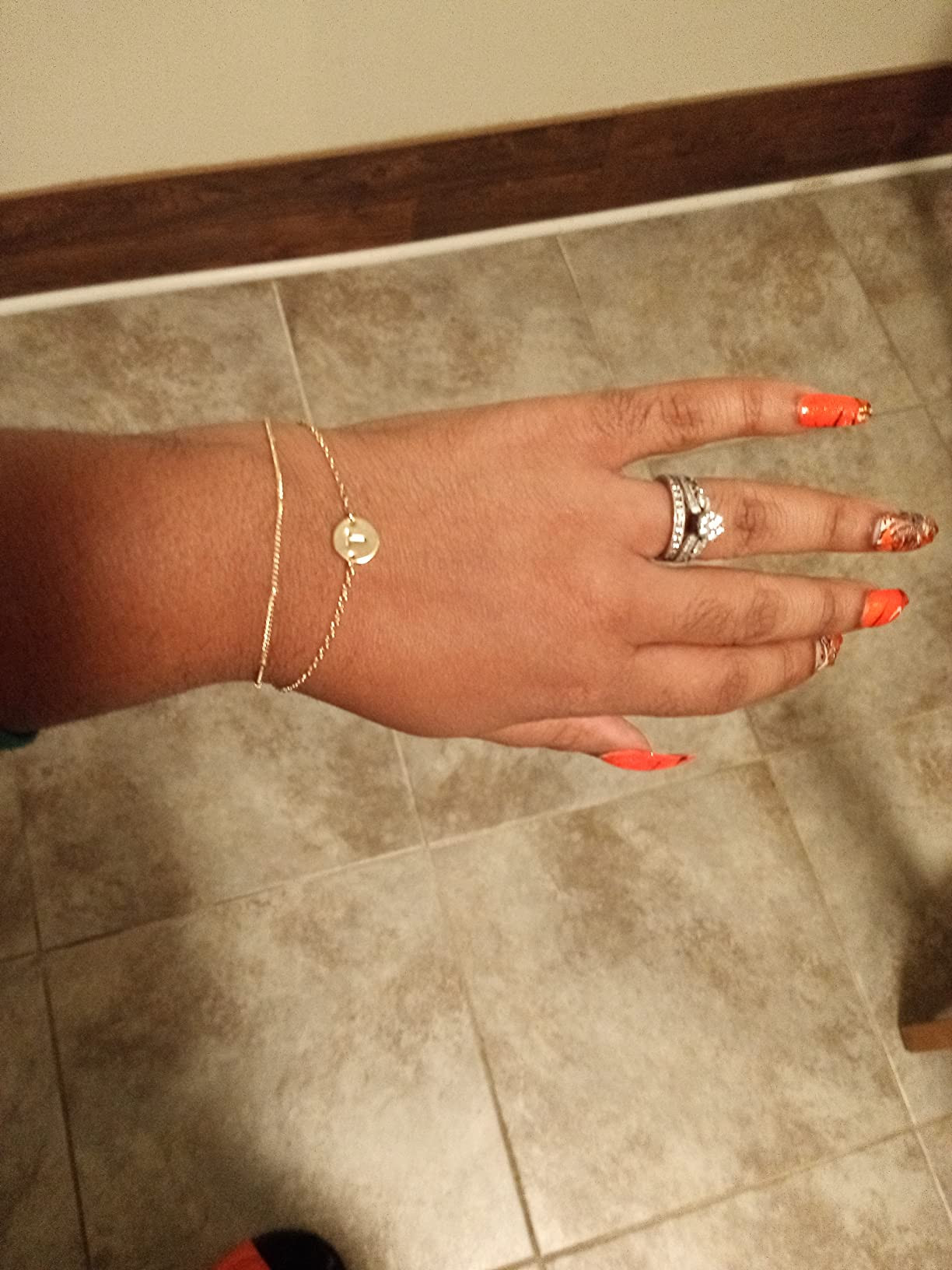 MONOZO Gold Initial Bracelets for Women - Dainty 14K Gold Plated Layered Beaded Letter Initial Br... | Amazon (US)