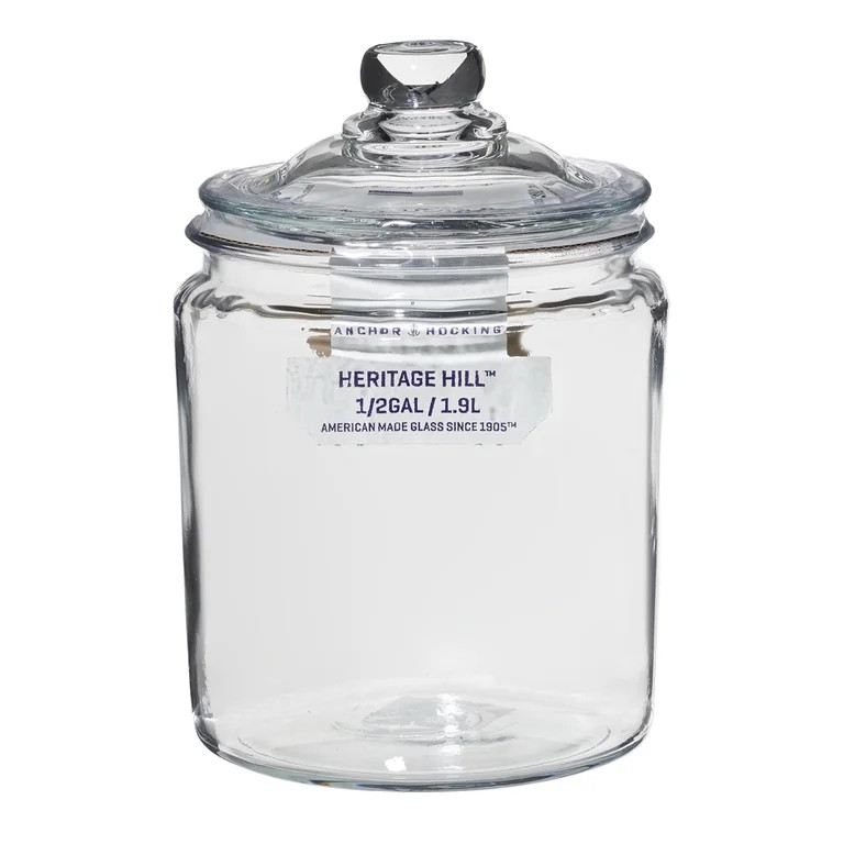 Anchor Hocking Heritage Hill Glass Jar with Lid, 1/2 Gallon - Walmart.com | Walmart (US)