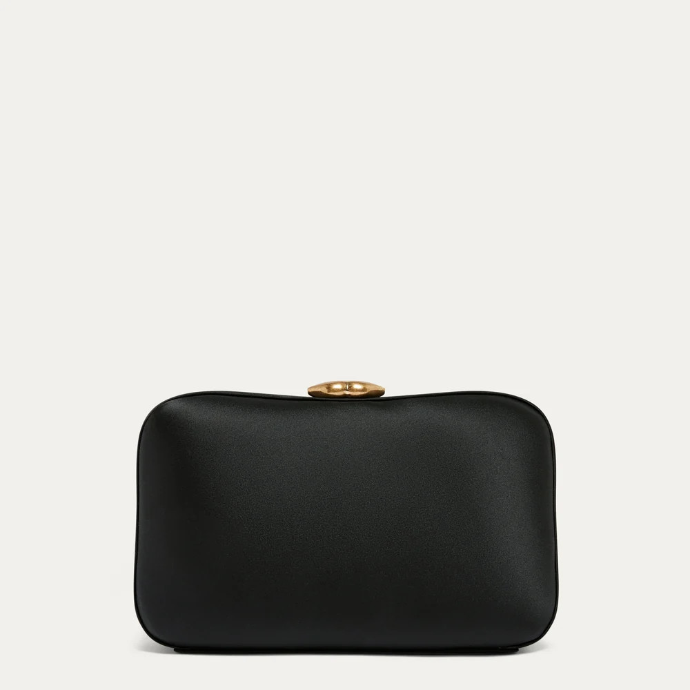 BLACK SATIN HAYWORTH CLUTCH BAG | Lulu Guinness (UK)