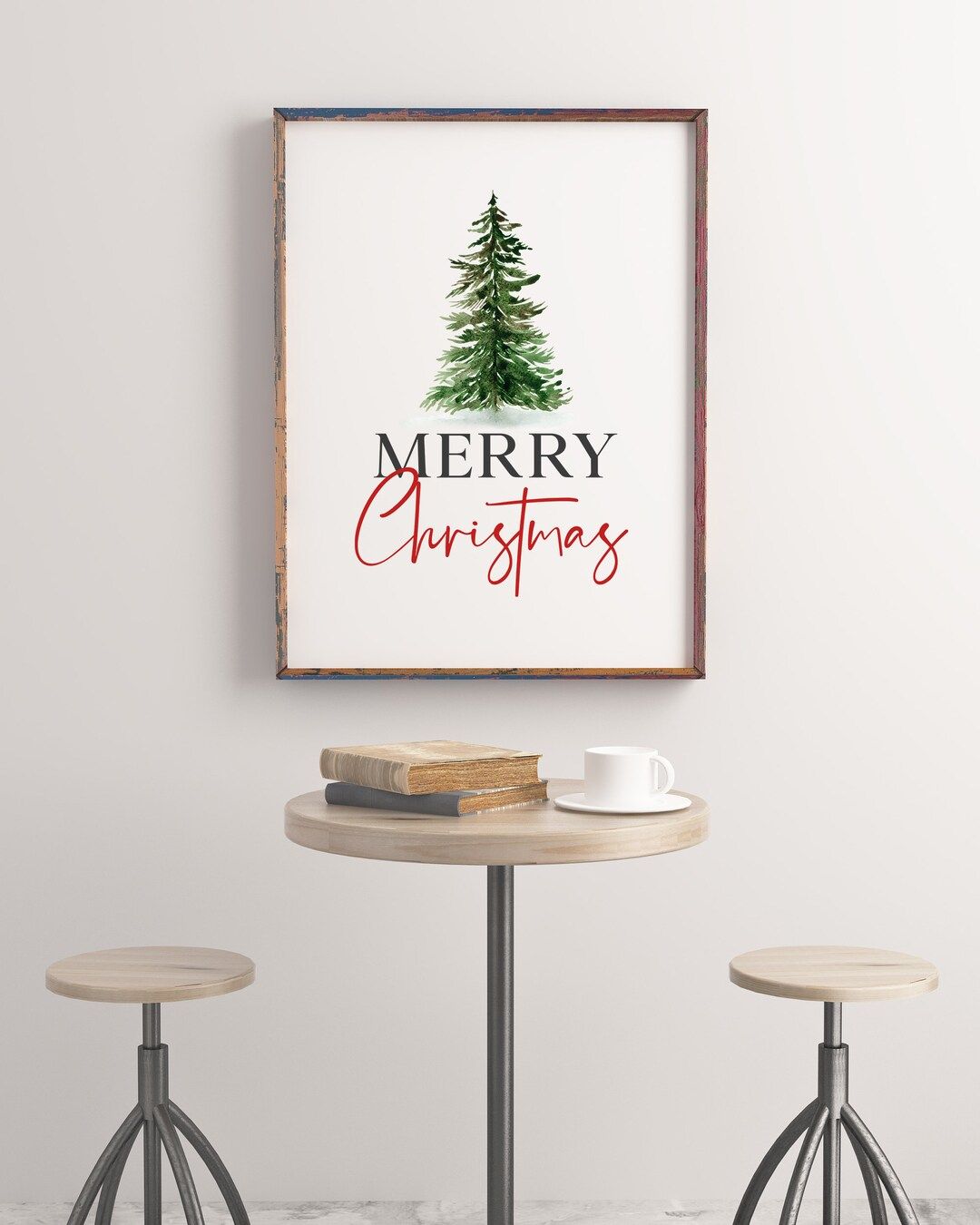 Merry Christmas Print Christmas Wall Art Christmas - Etsy | Etsy (US)