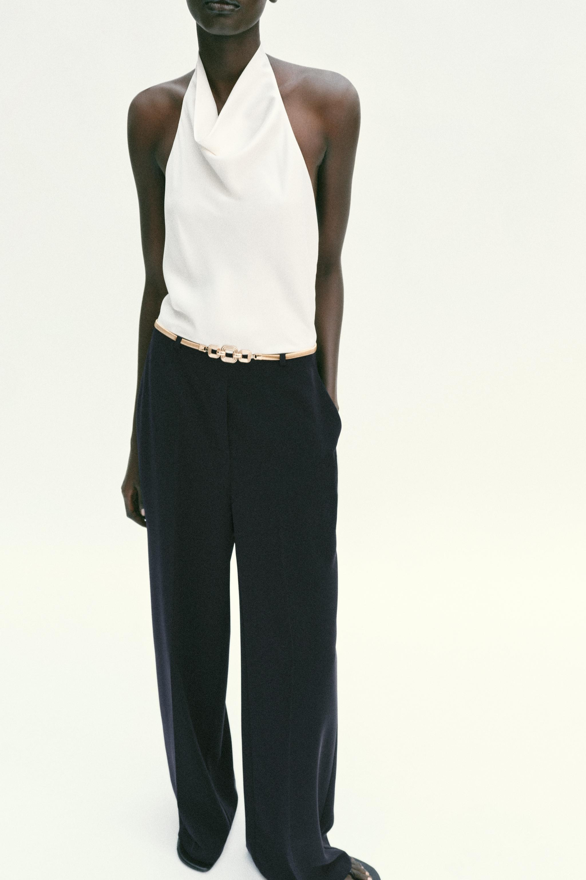 HALTERNECK JUMPSUIT WITH BELT | Zara UK
