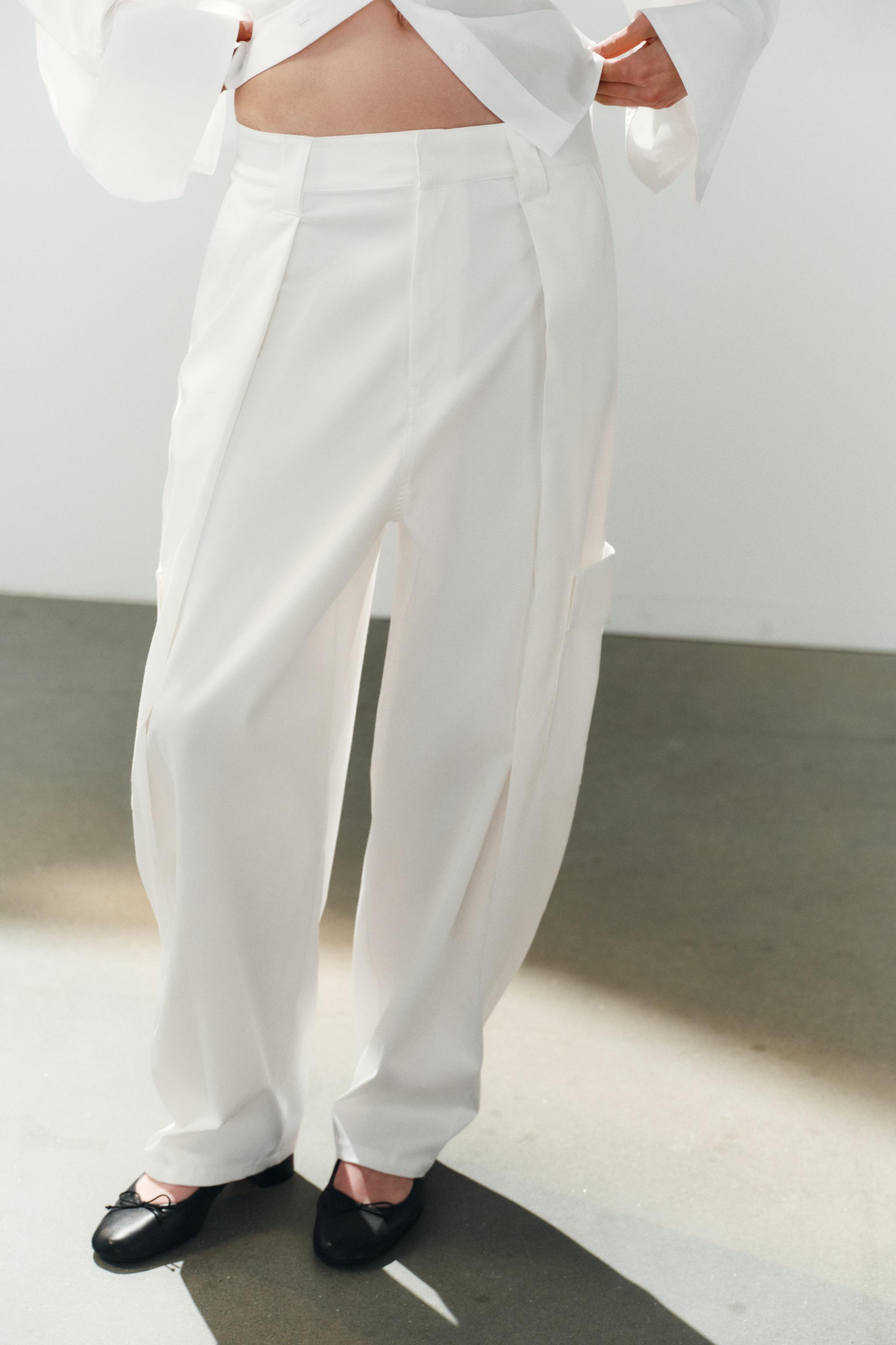SATIN BALLOON CARGO TROUSERS | Zara US