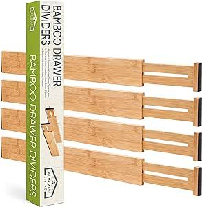 Homemaid Living Bamboo Drawer Dividers, Adjustable & Expandable, 4 Pack, Perfect for Organizing D... | Amazon (US)