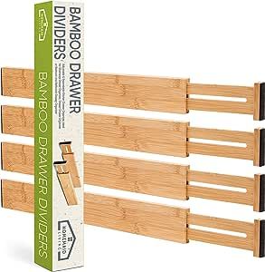 Homemaid Living Bamboo Drawer Dividers, Adjustable & Expandable, 4 Pack, Perfect for Organizing D... | Amazon (US)