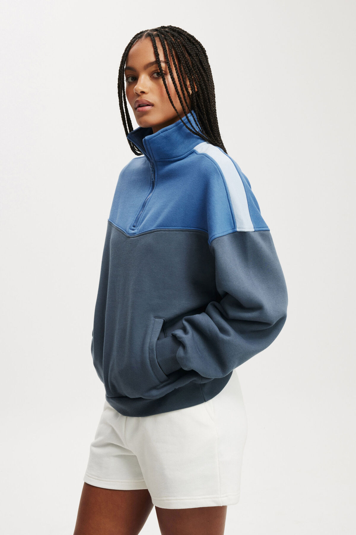 Panelled Quarter Zip Sweat | Cotton On (US)