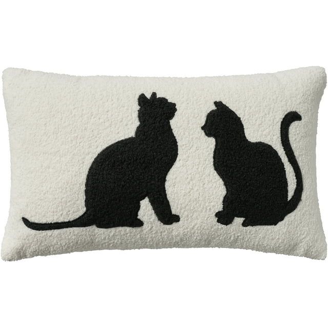 Nourison Pet Pillows & Access Sherpa Cat Silhouett Black 12" x 21" Throw Pillow - Walmart.com | Walmart (US)