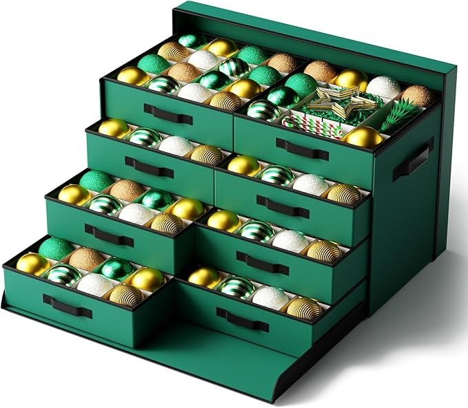 Christmas Ornament Storage Box Store 128 Ornaments, Extra Large Xmas Ornament Organizer Storage b... | Amazon (US)