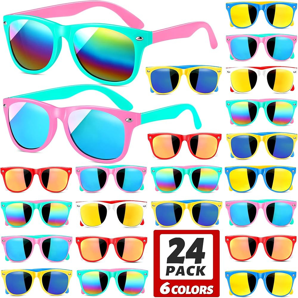 GINMIC Kids sunglasses bulk, Kids Sunglasses Party Favor, 24Pack Neon Sunglasses with UV Protecti... | Amazon (US)