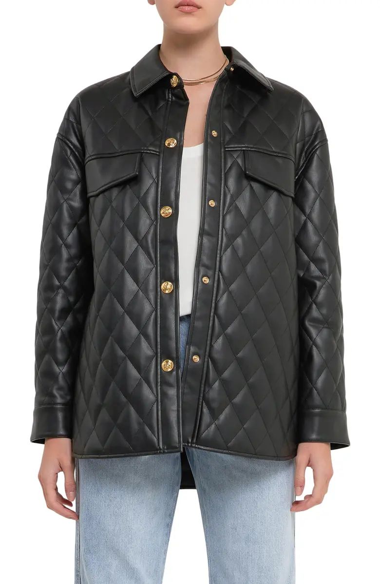 Grey Lab Oversize Quilted Faux Leather Jacket | Nordstrom | Nordstrom