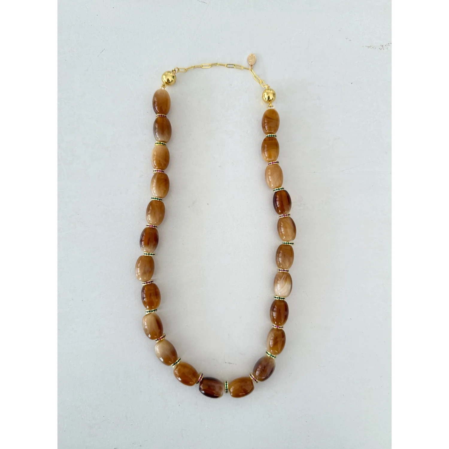 Chunky Link Necklace - Light Brown | Smith and Co. Jewel Design