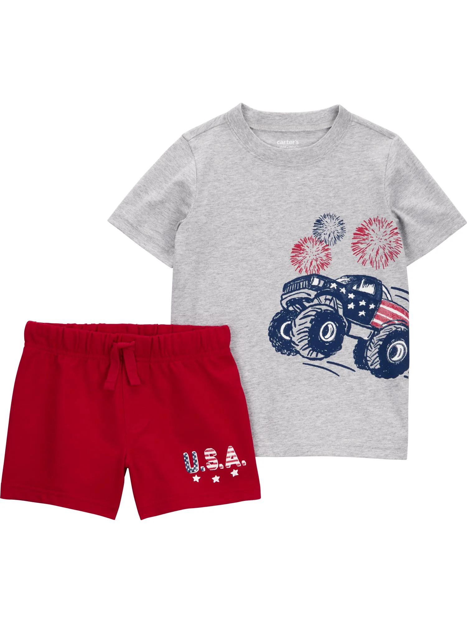 Carter's Child of Mine Baby and Toddler Boy Patriotic Outfit Set, 2-Piece, Sizes 12M-5T | Walmart (US)