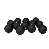 12ct Jet Black Matte Shatterproof Christmas Ball Ornaments 4" (100mm) | Amazon (US)
