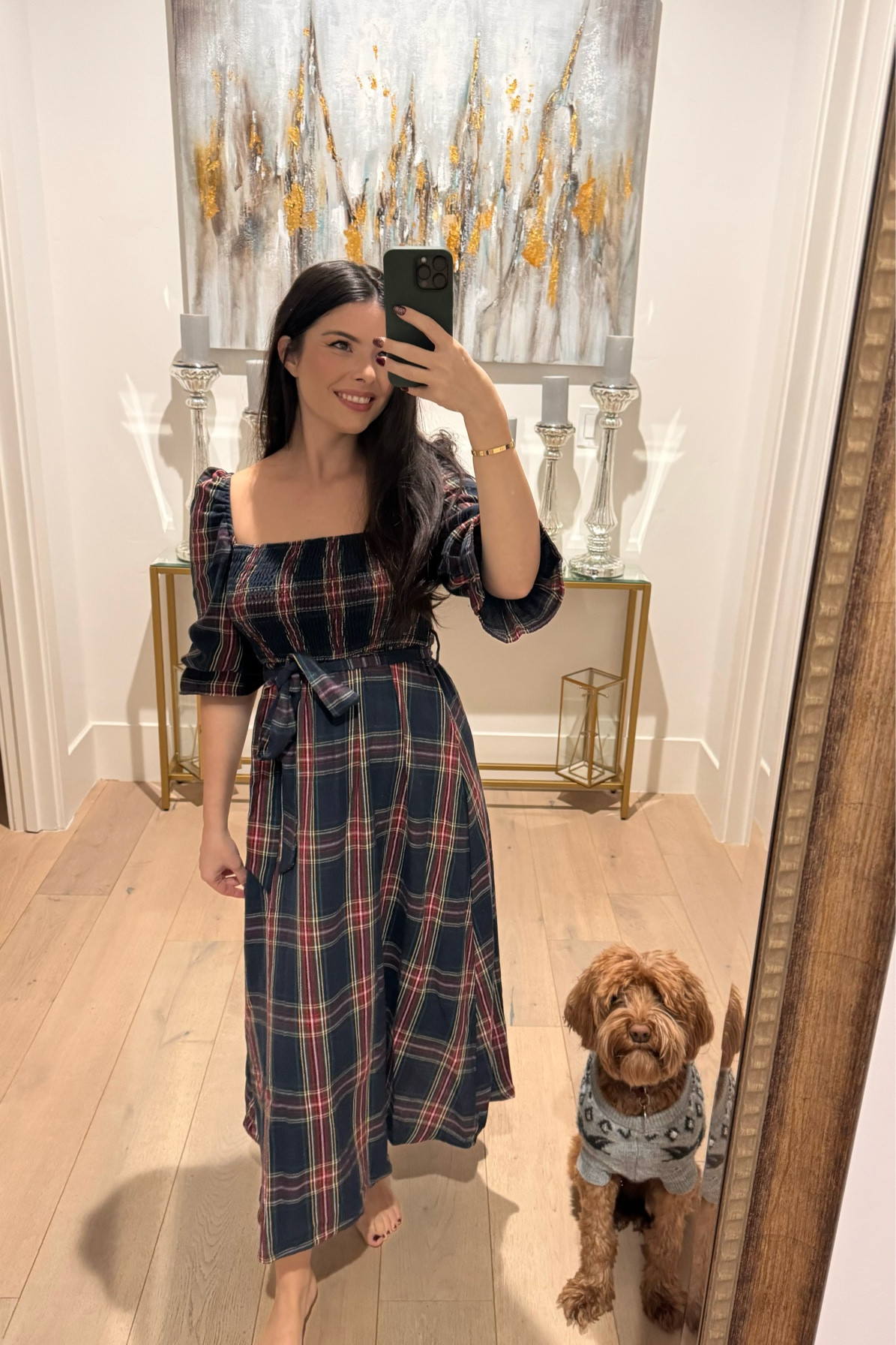 Love this holiday dress!! 🥰❤️ so cute and easy to style. (I’m wearing size XS here and it’s true to size on me)

#LTKstyletip #LTKfindsunder50 #LTKHoliday