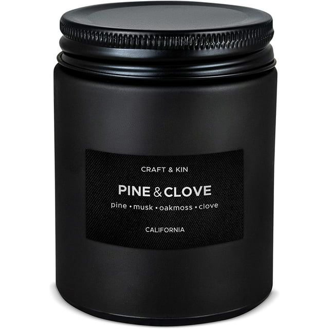 Craft & Kin Scented Candles for Men - Pine & Clove (7.6 oz) | Walmart (US)