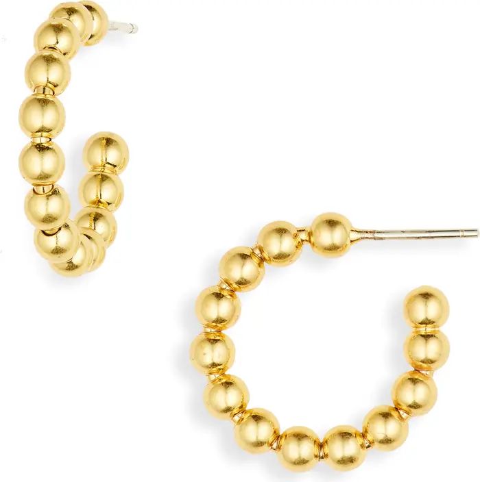 Madewell Medium Beaded Chunky Hoop Earrings | Nordstrom | Nordstrom