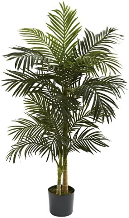 Nearly Natural 5ft. Golden Cane Palm Artificial Tree, Green | Amazon (US)