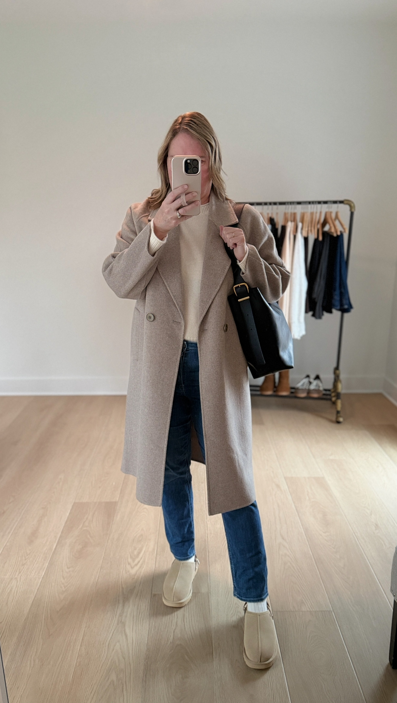 My outfit of the day is this cashmere sweater, straight leg jeans, coat and UGG shoes ✔️ These UGG Lanah Clogs from @dsw are so comfy and warm! They are keeping my feet toasty warm on this cold winter day 🎉 I’m wearing the “Light Brown” color and they fit true to size (I’m wearing my usual size 9). These UGG suede shoes has their signature UGGplush lining to keep my feet warm all day. These shoes also have an adjustable slingback strap to hold the shoes in place when walking! how to style, outfit ideas, cozy outfit, wardrobe essentials #dsw #mydsw #ad #cozyoutfit #styleinspo 

 #LTKdayinmylife #LTKootd