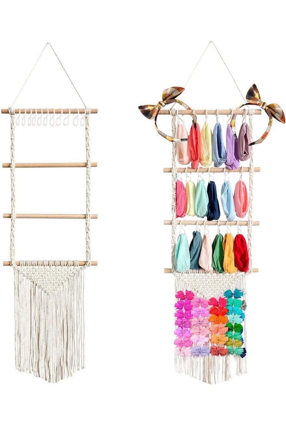 Boho tassel macrame wooden hair bow holder

#LTKfamily #LTKbaby #LTKhome