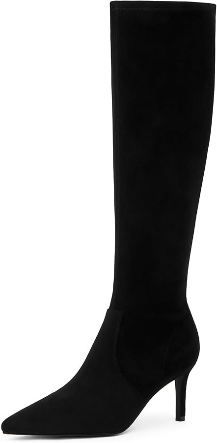 Modatope Stretch Knee High Boots for Women Stiletto High Heel Pointed Toe Tall Boots | Amazon (US)