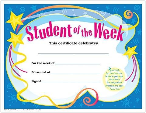 Brand: Trend Enterprises
5.0 out of 5 stars13 Reviews
Trend Enterprises Student of The Week Certific | Amazon (US)