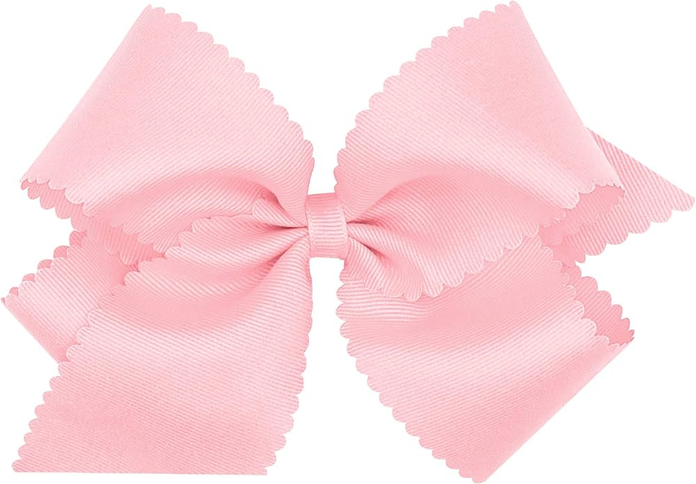 Wee Ones Girls' Classic Grosgrain Hair Bow with Scalloped Edges, No-Slip Hair Clip, Handmade, Lig... | Amazon (US)