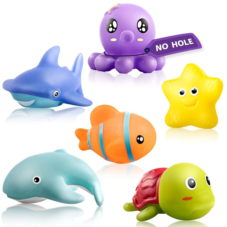 Hely Cancy Infant Bath Toys for 18 Months - No Hole Animal Bathtub Toys, Baby Bath Tub Toys | Amazon (US)