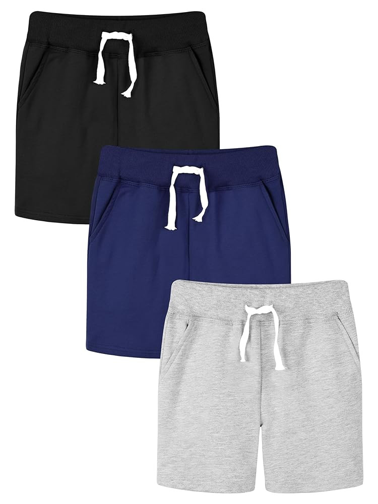 Resinta 3 Packs Toddler Boy Shorts Baby Boy Cotton Shorts Soft Casual Elastic Waist with Drawstri... | Amazon (US)