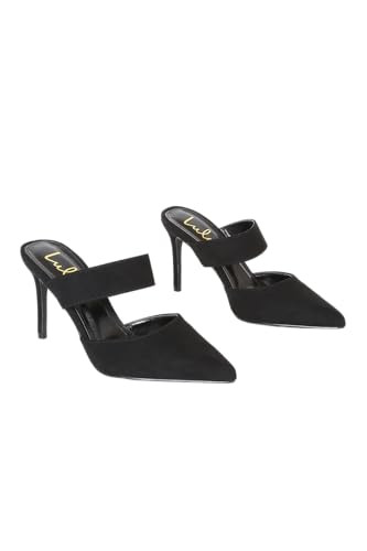 Lulus Women's Faire Pointed-Toe Mules, Black Suede, Size 8 | Amazon (US)