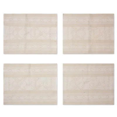 Deer and Frog Cotton Silk Hand Woven Placemats Set of 4 | NOVICA